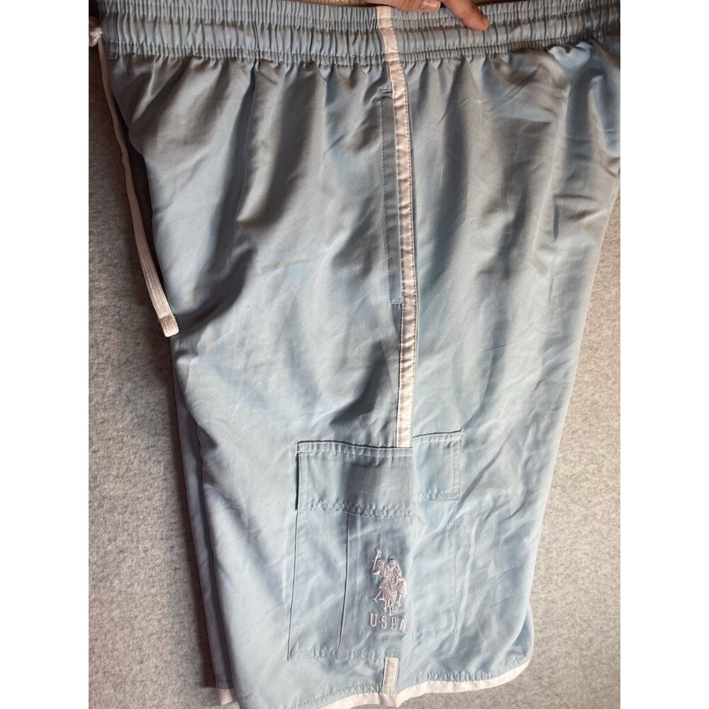 u.s. polo assn. M Sz L Swim Trunks Board Short Lined Light Blue Stripe Pony - Picture 7 of 10